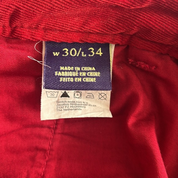 Scotch & Soda Red Corduroy Pants (30x34) - Picture 4 of 8